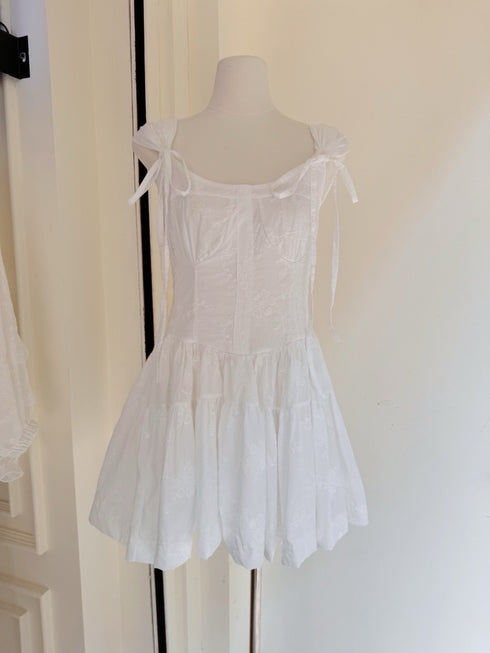 Embroidered Sleeveless Mini Dresses